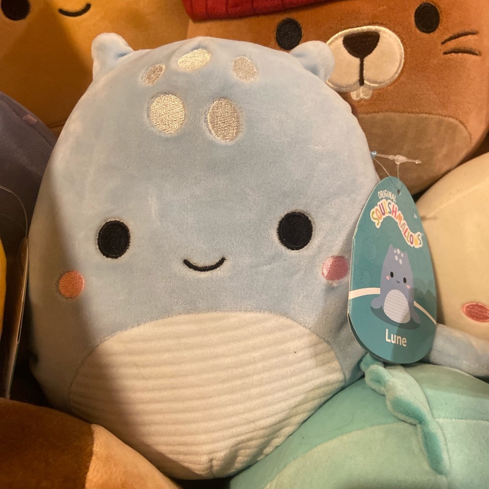 Lune 🌜 squishmallow 💙🤍 8 inch sea creature 🌊